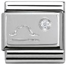Composable Classic Zodiac Stainless Steel Cub. Zirc And 925 Silver (Libra)