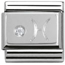 Composable Classic Zodiac Stainless Steel Cub. Zirc And 925 Silver (Pisces)