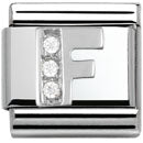 Composable Classic Alphabeth Stainless Steel Cub. Zirc And 925 Silver (F)