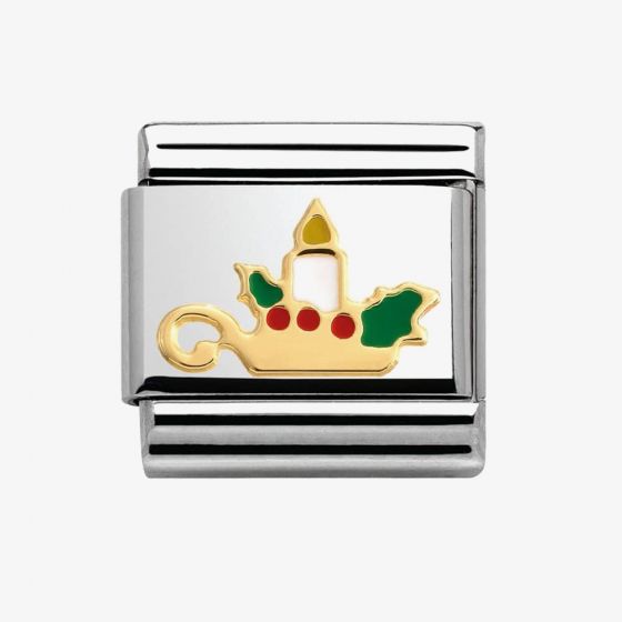 Composable Classic Stainless Steel With Enamel And 18k Gold Christmas - Christmas Candle