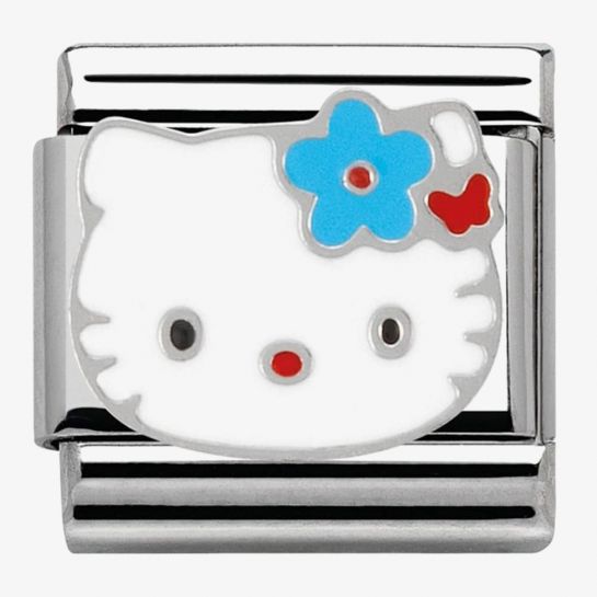 Composable Classic Stainless Steel With Enamel - Hello Kitty - Blue flower, red butterfly