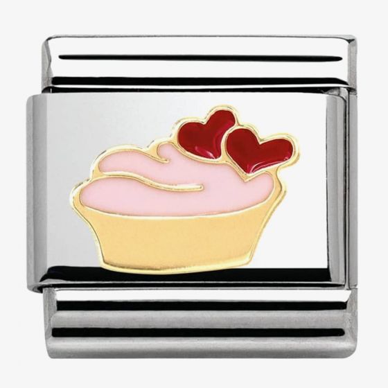 Composable Classic Stainless Steel With Enamel And 18k Gold Madame & Monsieur - muffin with hearts