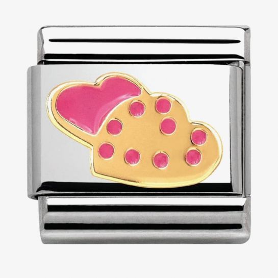Composable Classic Stainless Steel With Enamel And 18k Gold Madame & Monsieur - Heart cookies