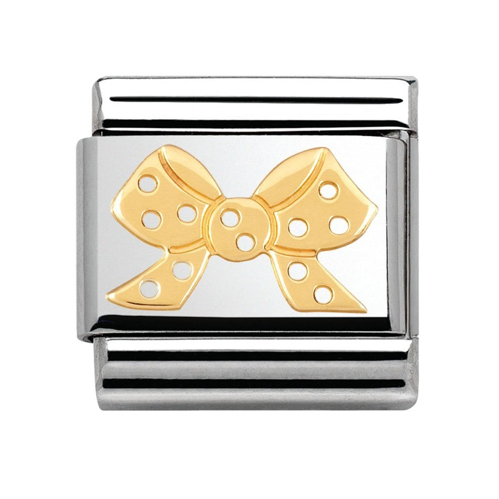 Composable Classic Stainless Steel With Enamel And 18k Gold Pois - Ribbon