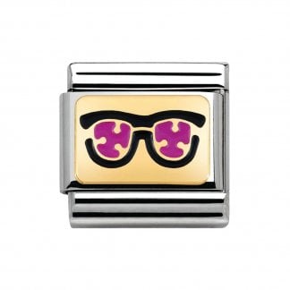 Composable Classic Stainless Steel With Enamel And 18k Gold Pois - pink glasses