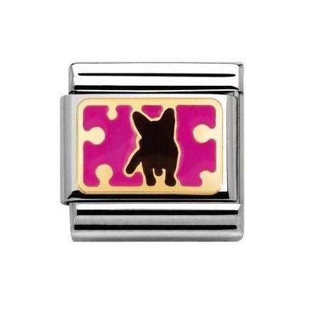 Composable Classic Stainless Steel With Enamel And 18k Gold Pois - black dog