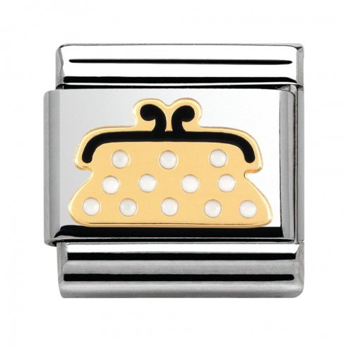 Composable Classic Stainless Steel With Enamel And 18k Gold Pois - white purse