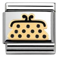 Composable Classic Stainless Steel With Enamel And 18k Gold Pois - black purse