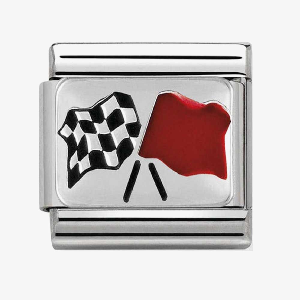 Composable Classic Stainless Steel With Enamel - Chequered Flag
