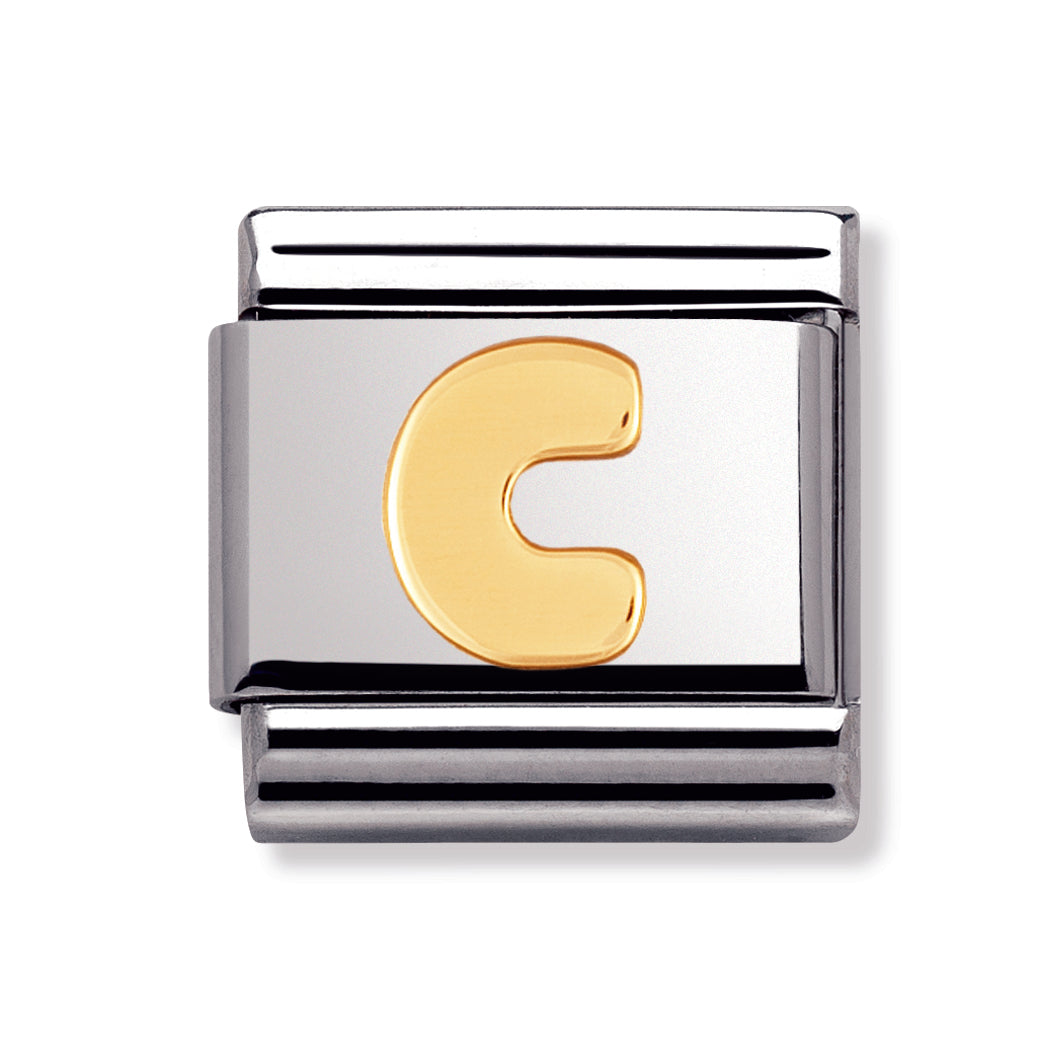 Composable Classic Letters In Stainless Steel With 18k Gold (C)