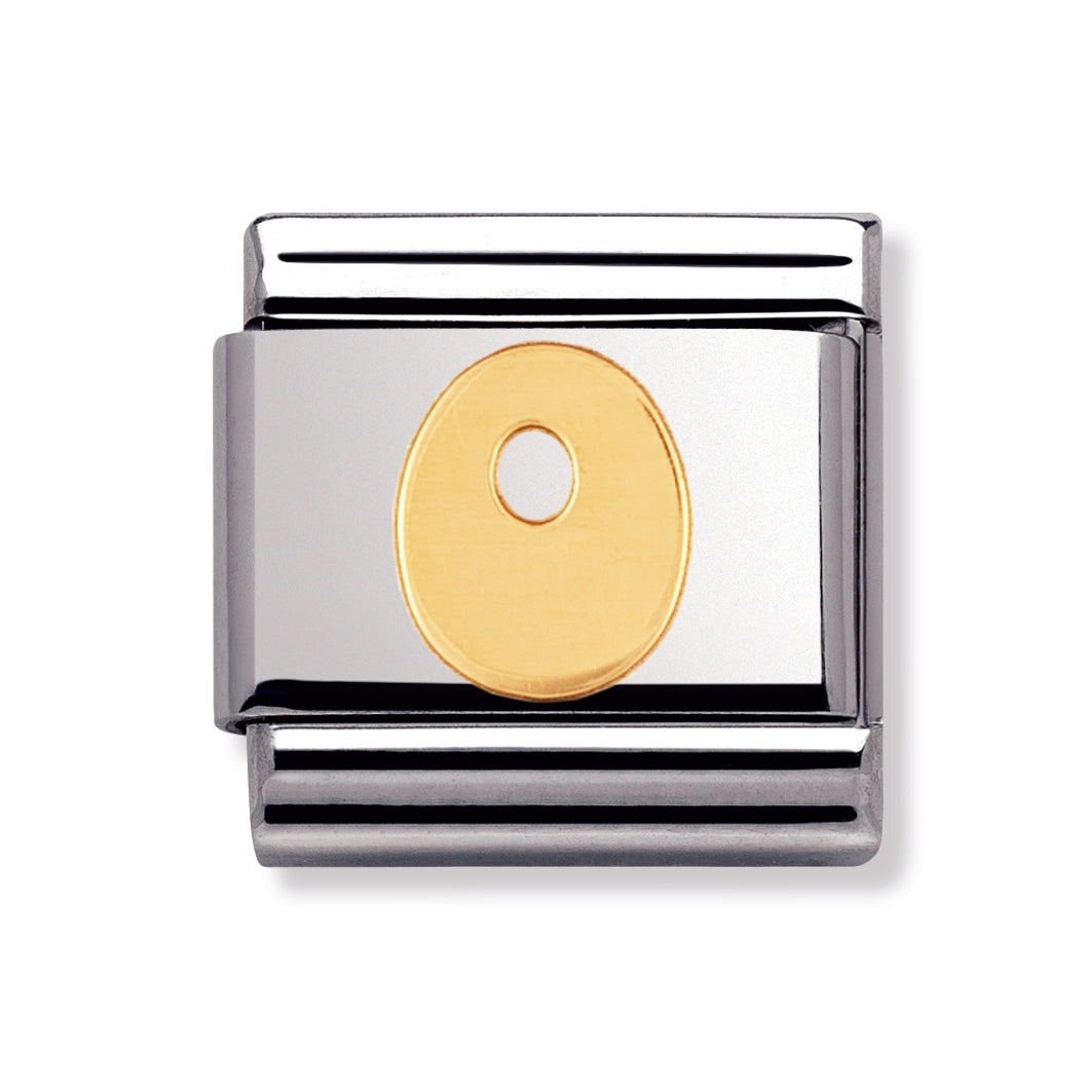 Composable Classic Letters In Stainless Steel With 18k Gold (O)