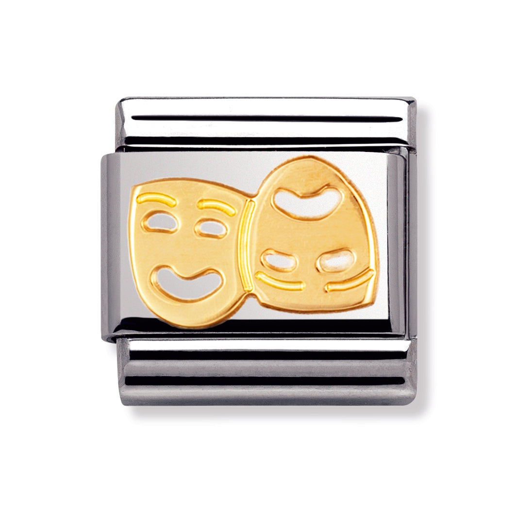 Composable Classic Fun In Stainless Steel With 18k Gold (Masks)