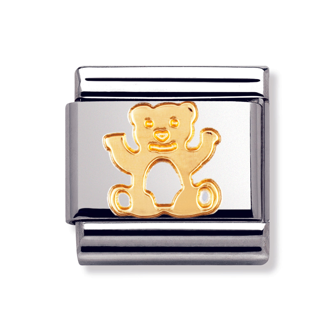 Composable Classic Animals (Earth) In Stainless Steel With 18k Gold (Bear)