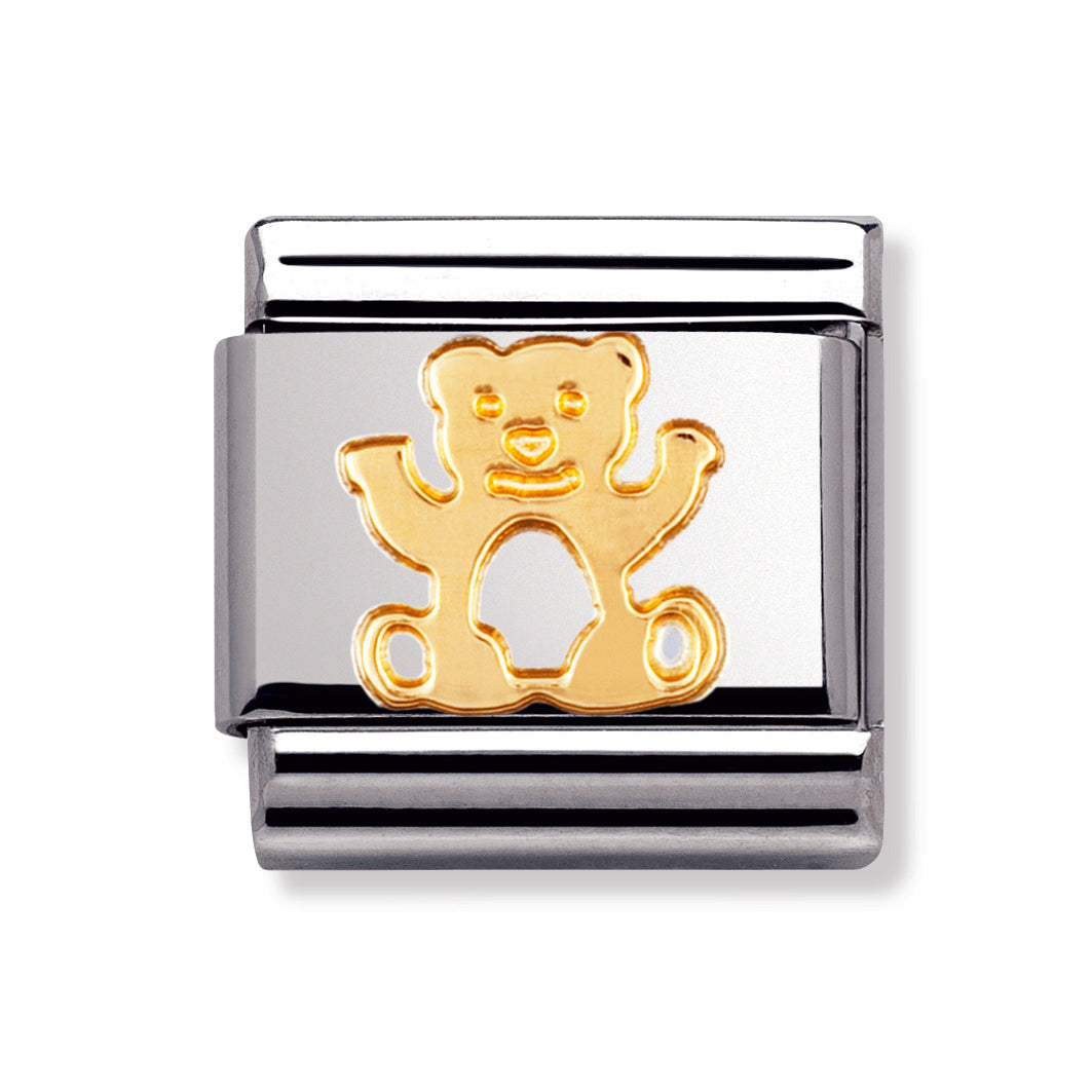 Composable Classic Animals (Earth) In Stainless Steel With 18k Gold (Bear)