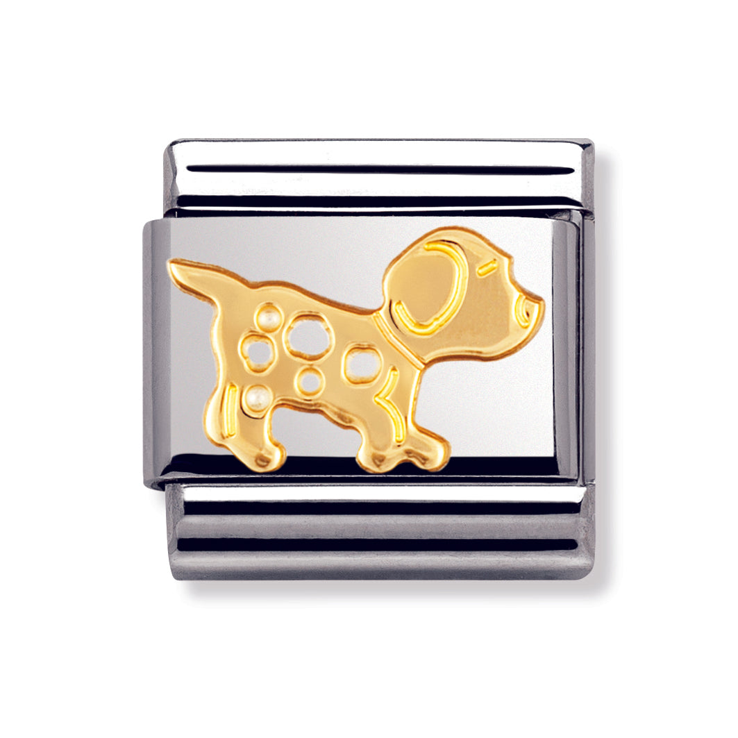 Composable Classic Animals (Earth) In Stainless Steel With 18k Gold (Dog)