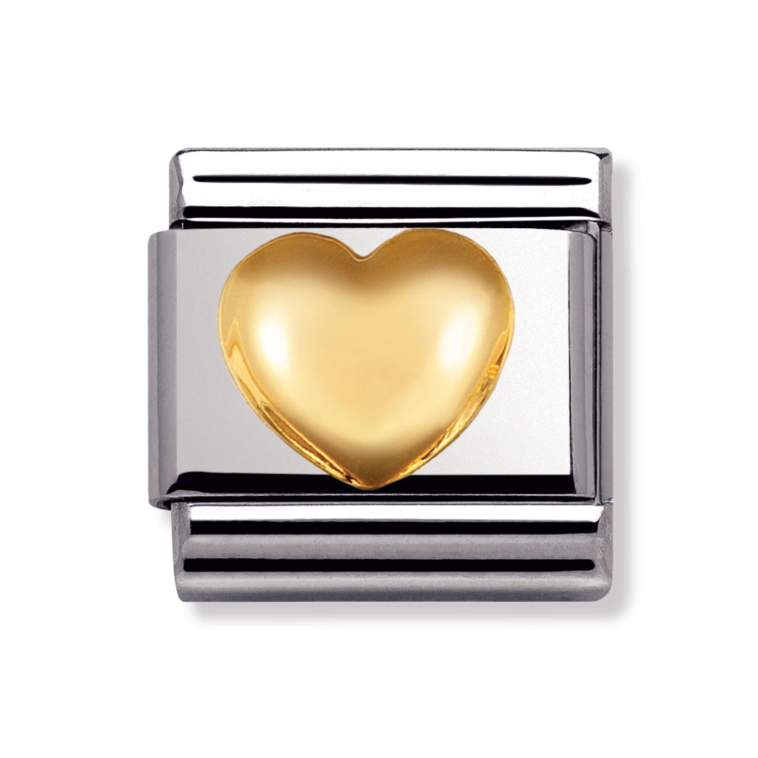Composable Classic Love In Stainless Steel With 18k Gold (Raised Heart )