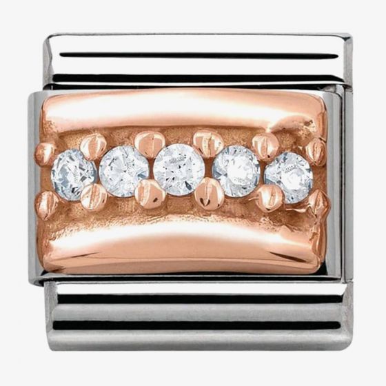 Composable Classic & stainless steel 9ct Rose Couture+ White cz
