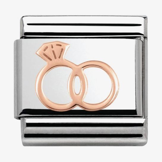Composable Classic & stainless steel Special Occasions 9ct Rose Wedding rings