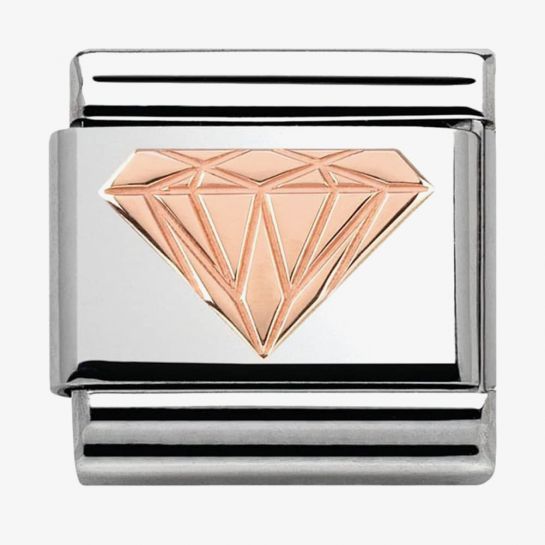 Composable Classic & stainless steel 9ct Rose Symbols Diamond