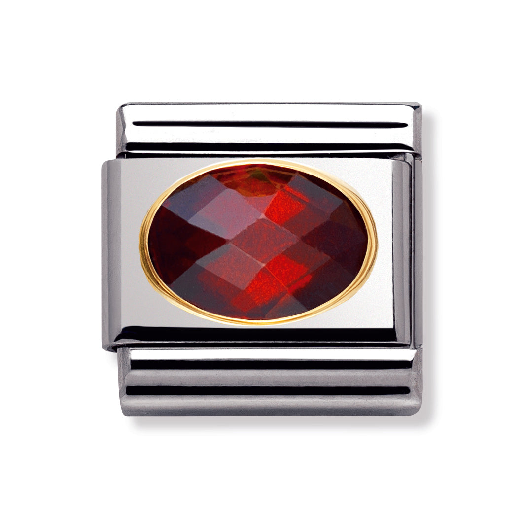 Composable Classic Faceted Cubic Zirconia Stainless Steel And 18k Gold (Red)
