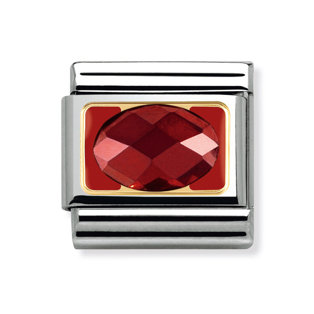 CComposable Classic Stainless Steel With 18k Gold, Elegance - Cz Red