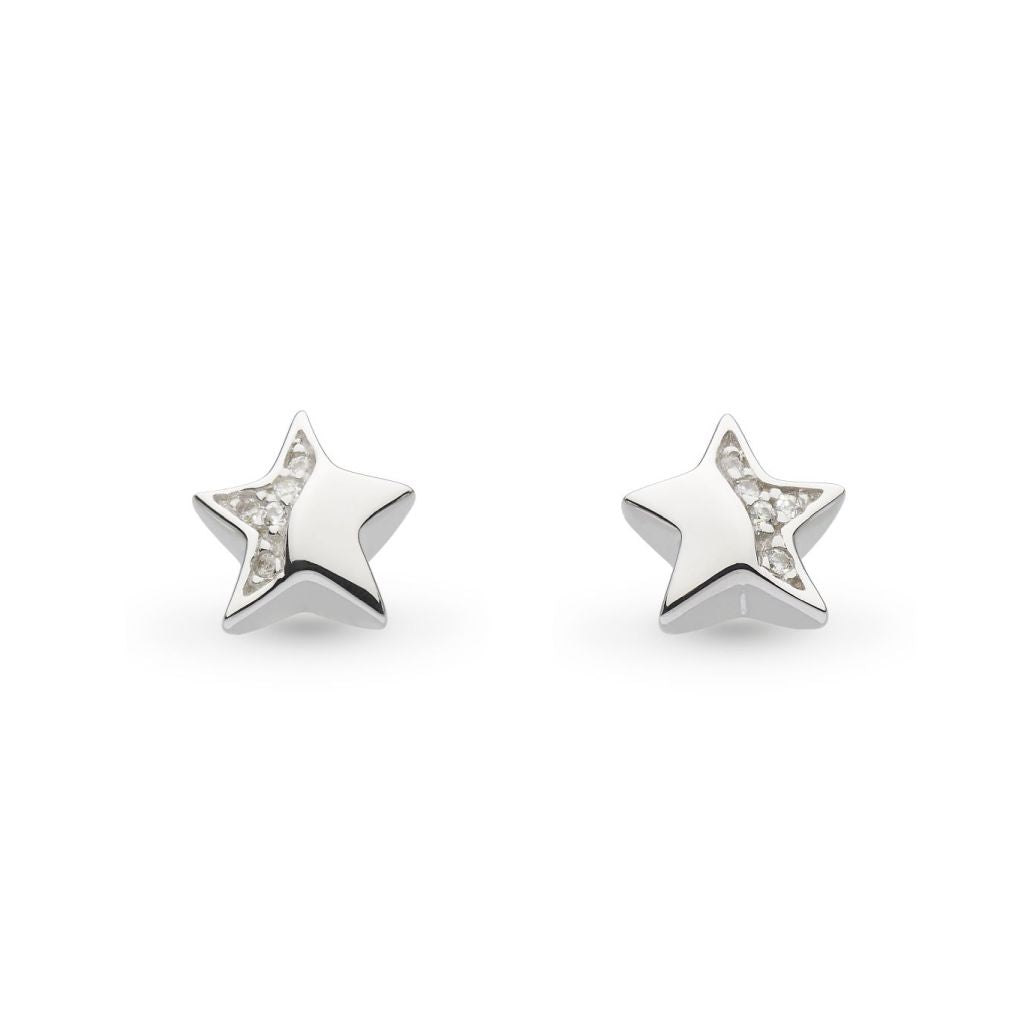 Silver Miniatures Starlight Cubic Zirconia Pave Set Stud Earrings