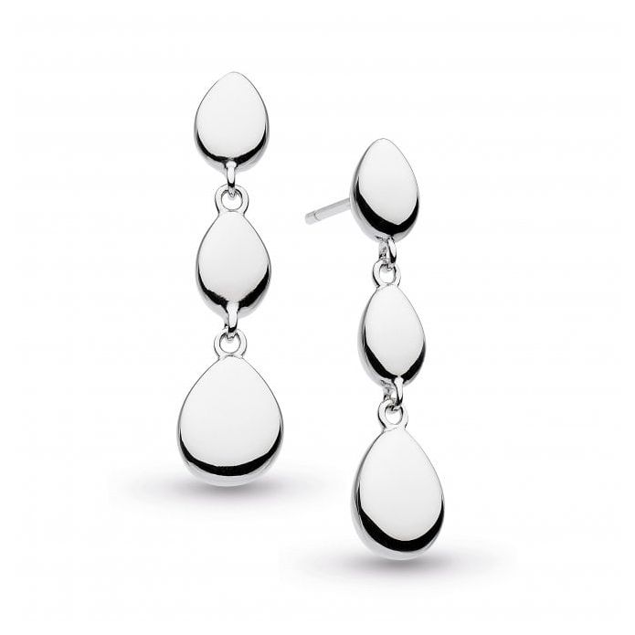 Silver Coast Pebble Linking Pebbles Drop Earrings