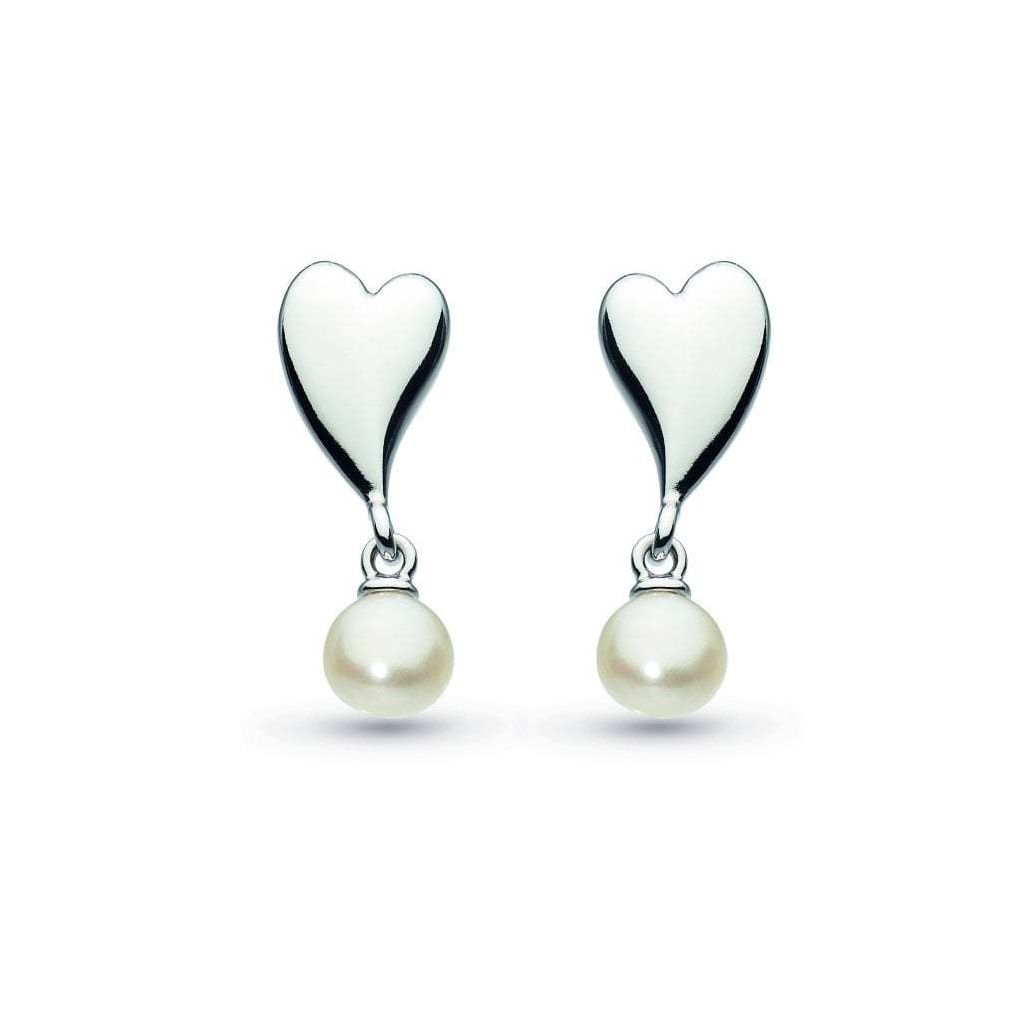 KH Silver Desire Kiss Heart Cult F/Water Pearl Drop Errngs