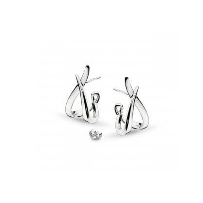 Silver Entwine Twine Twist Hoop Earrings