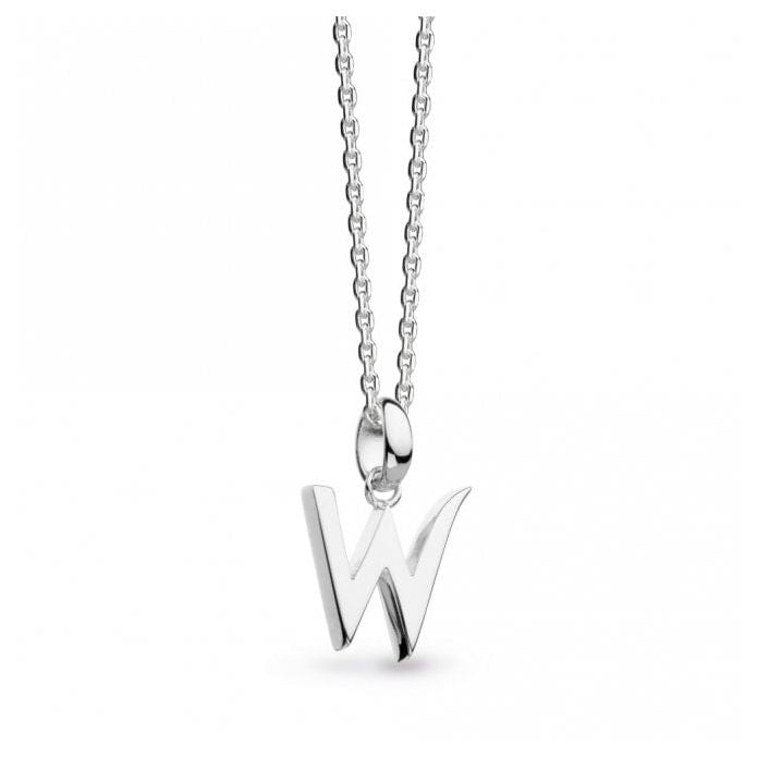 Silver Signature Capital W Necklace. Not rhodiumed