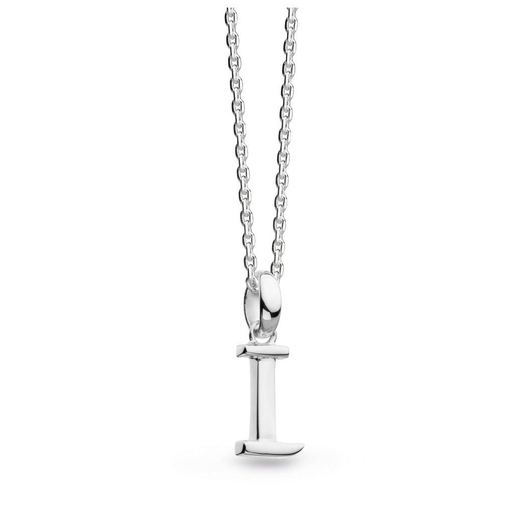 Silver Signature Capital I Necklace. Not rhodiumed
