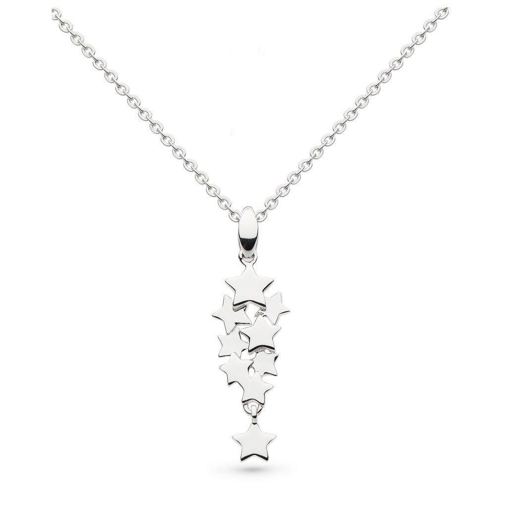 Silver Stargazer Galaxy Micro Cluster 18" Necklace