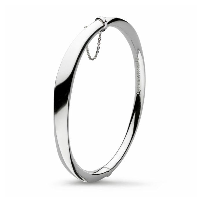 Silver Bevel Cirque Hinged Bangle