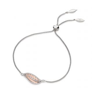 Silver Blossom Eden Blush Leaf Toggle Bracelet