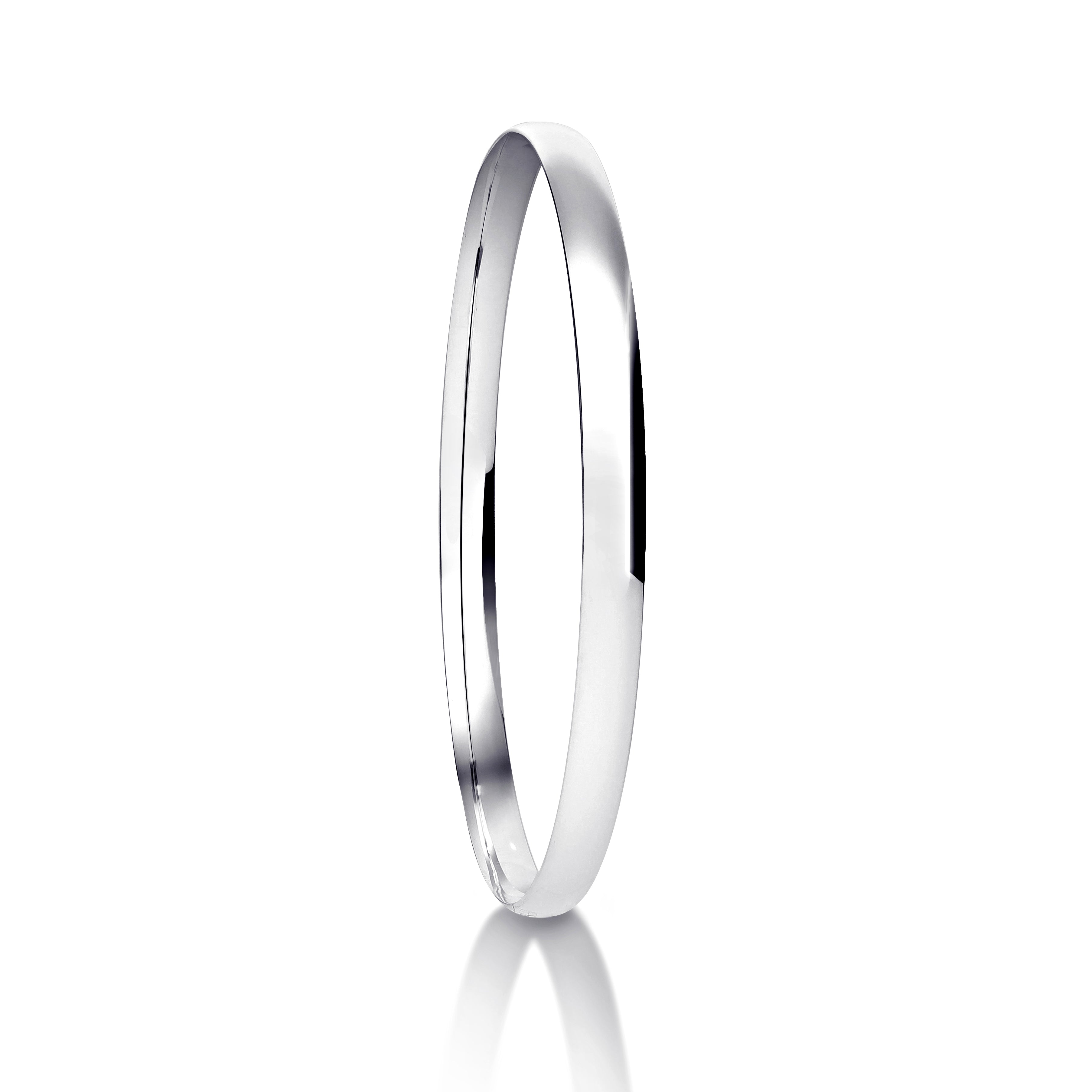 Silver 5mm Heavy Court Plain Bangle