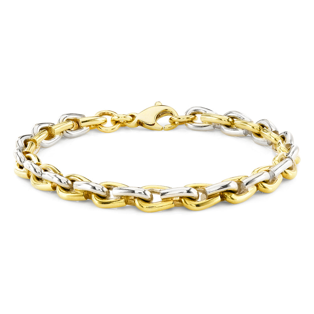 9ct Yellow & White Gold Horseshoe Link Bracelet