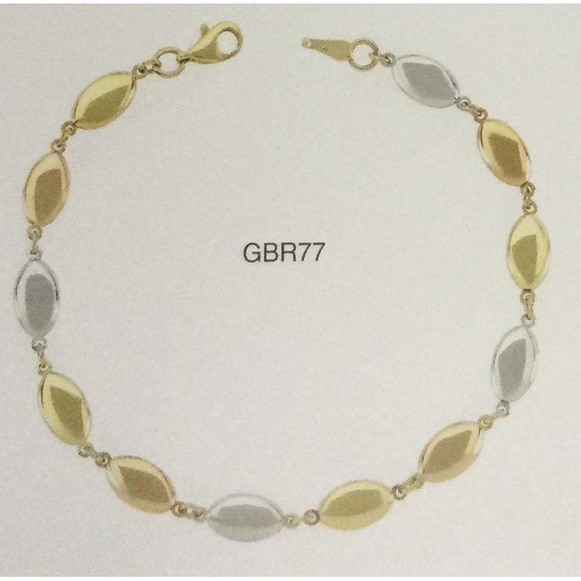 9ct Yellow and White Goldr sol ovl link blt
