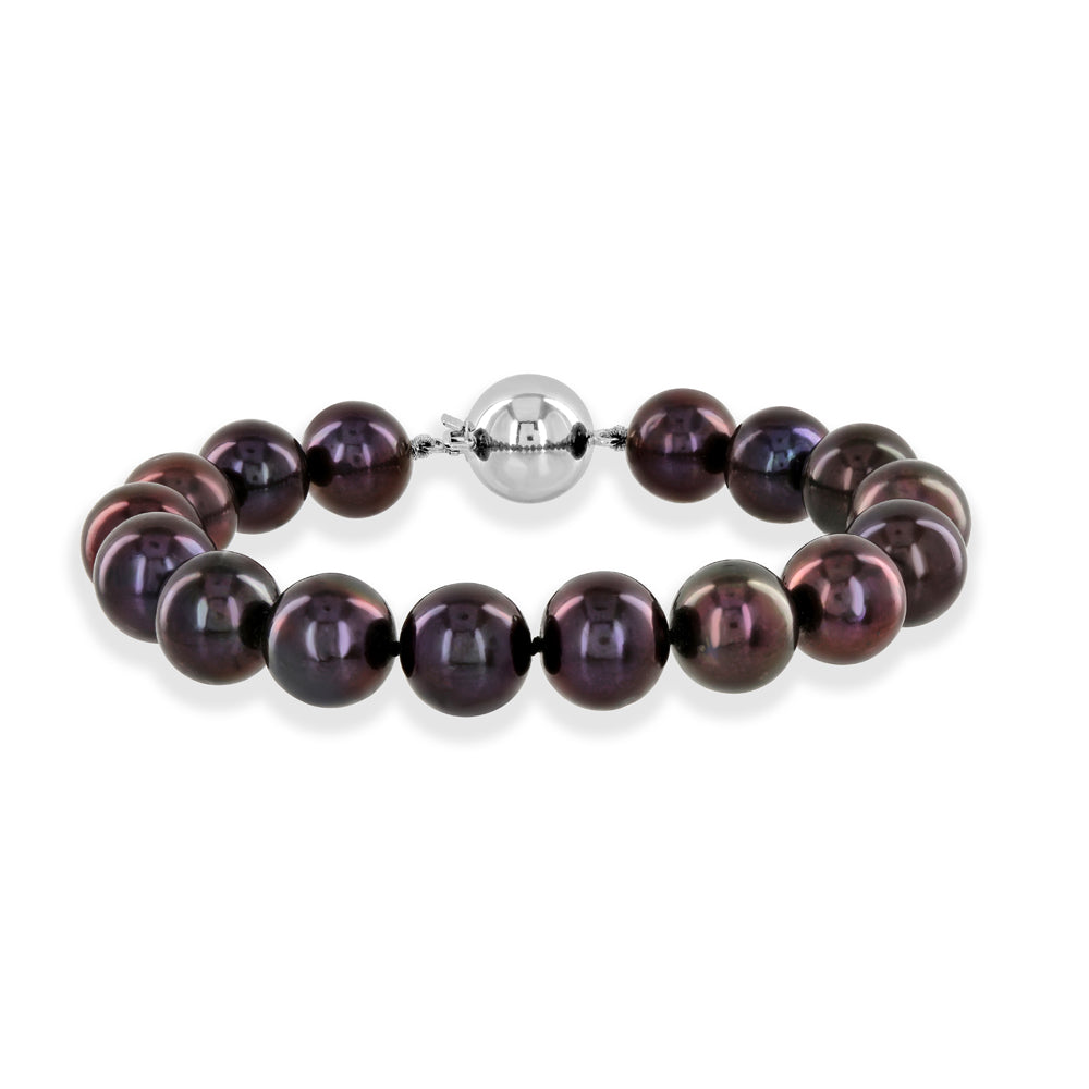 11-12mm Cfwp+9ct White Gold Ball Clsp