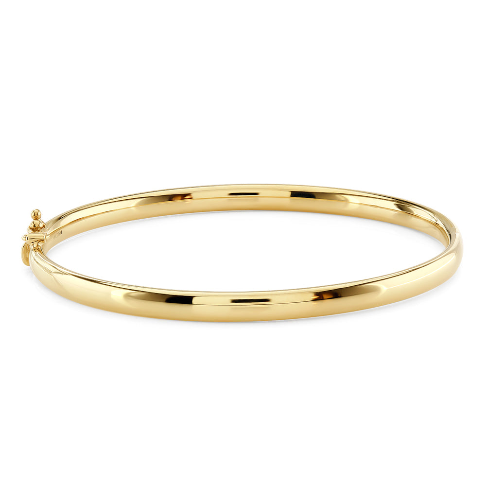 9ct Yellow Gold 4mm Ovl Solid Bangle