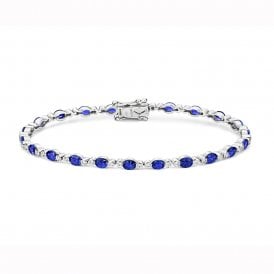 18ct white gold stunning Tanzanite & Diamond bracelet