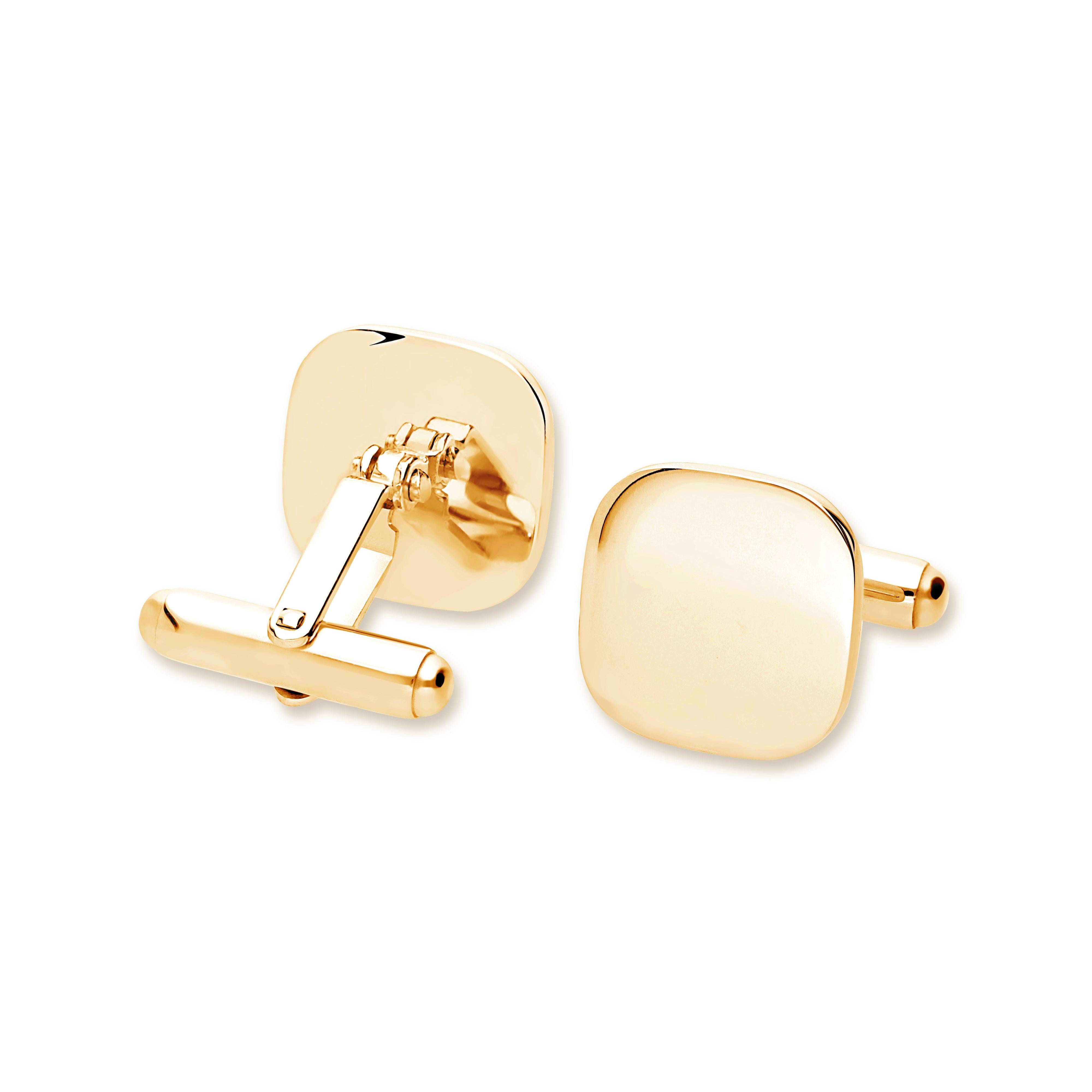 9ct Yellow Gold Cushion Shaped Cufflinks