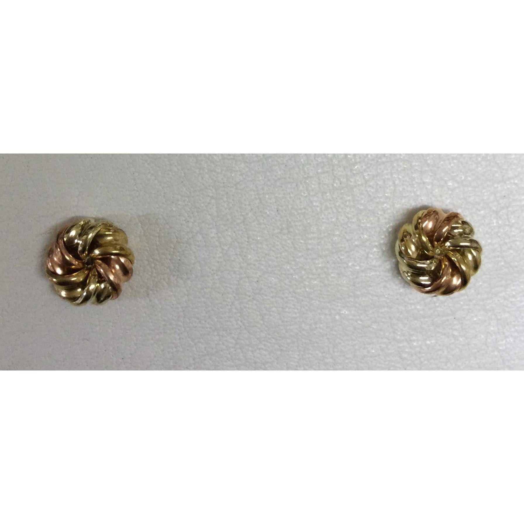 9ct rose, white and yellow gold Ribbed Knot