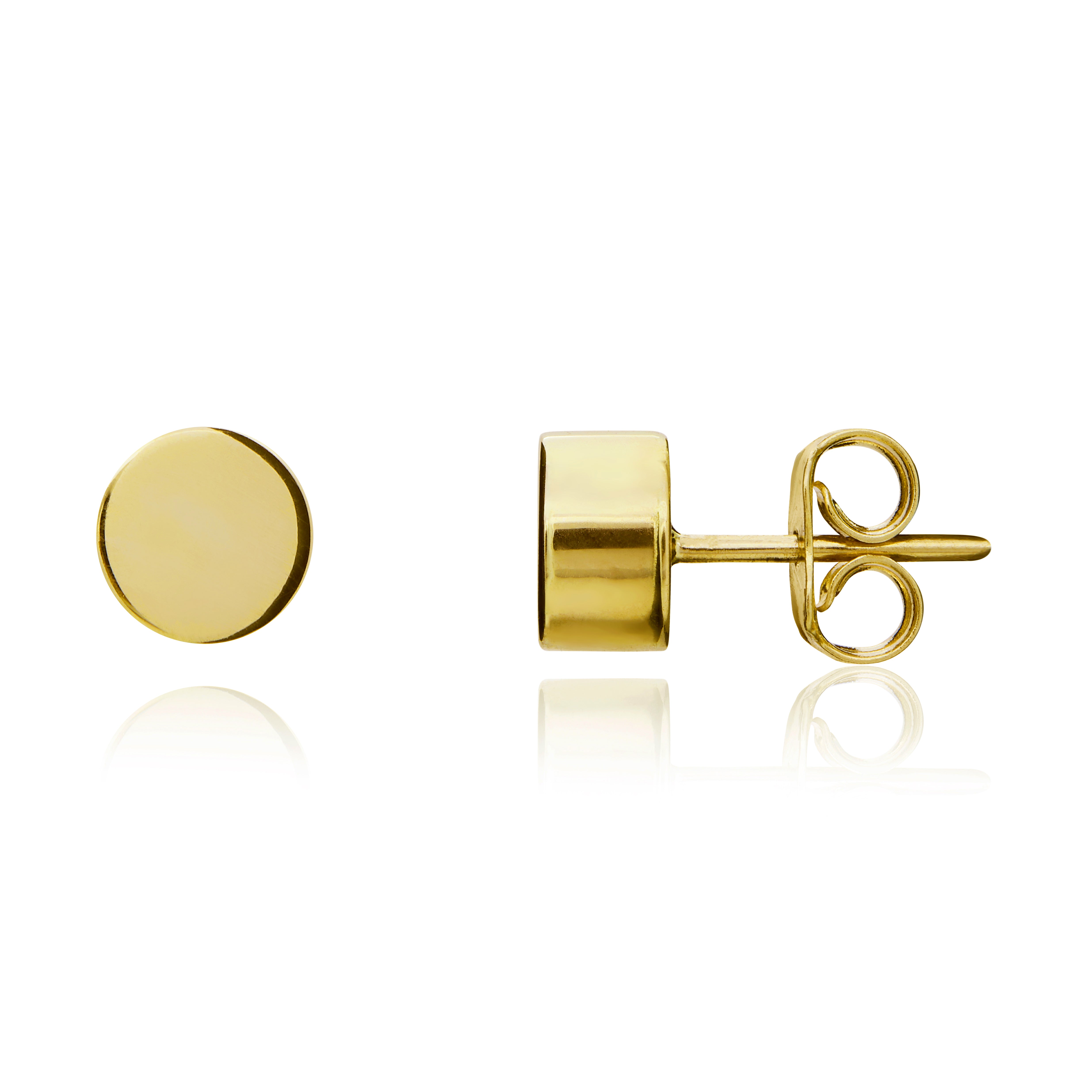 9ct Yellow Gold 6mm Round Stud Earrings