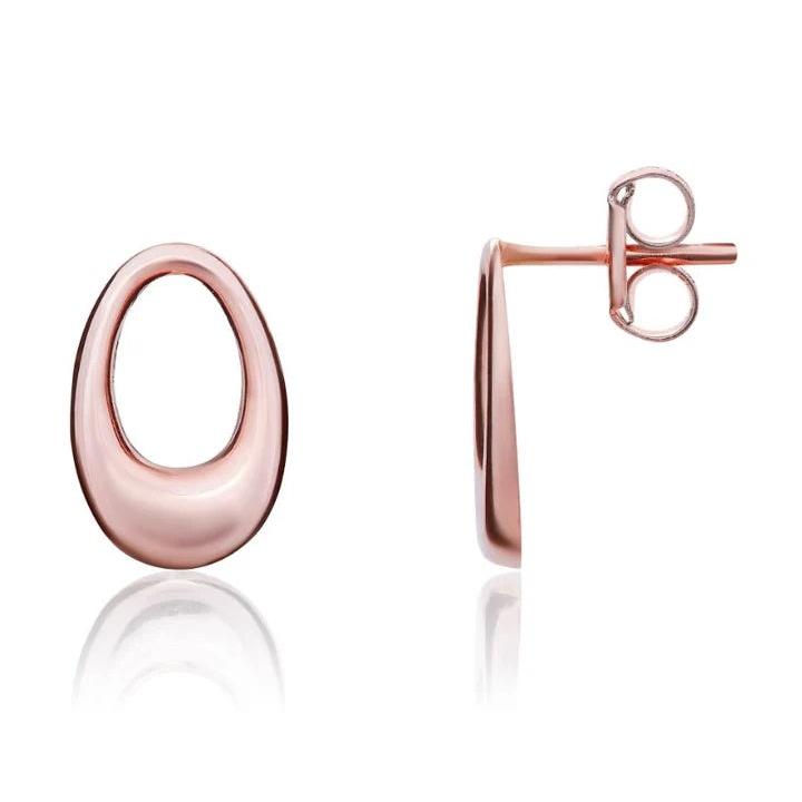 9ct Rose Gold Open Oval Studs