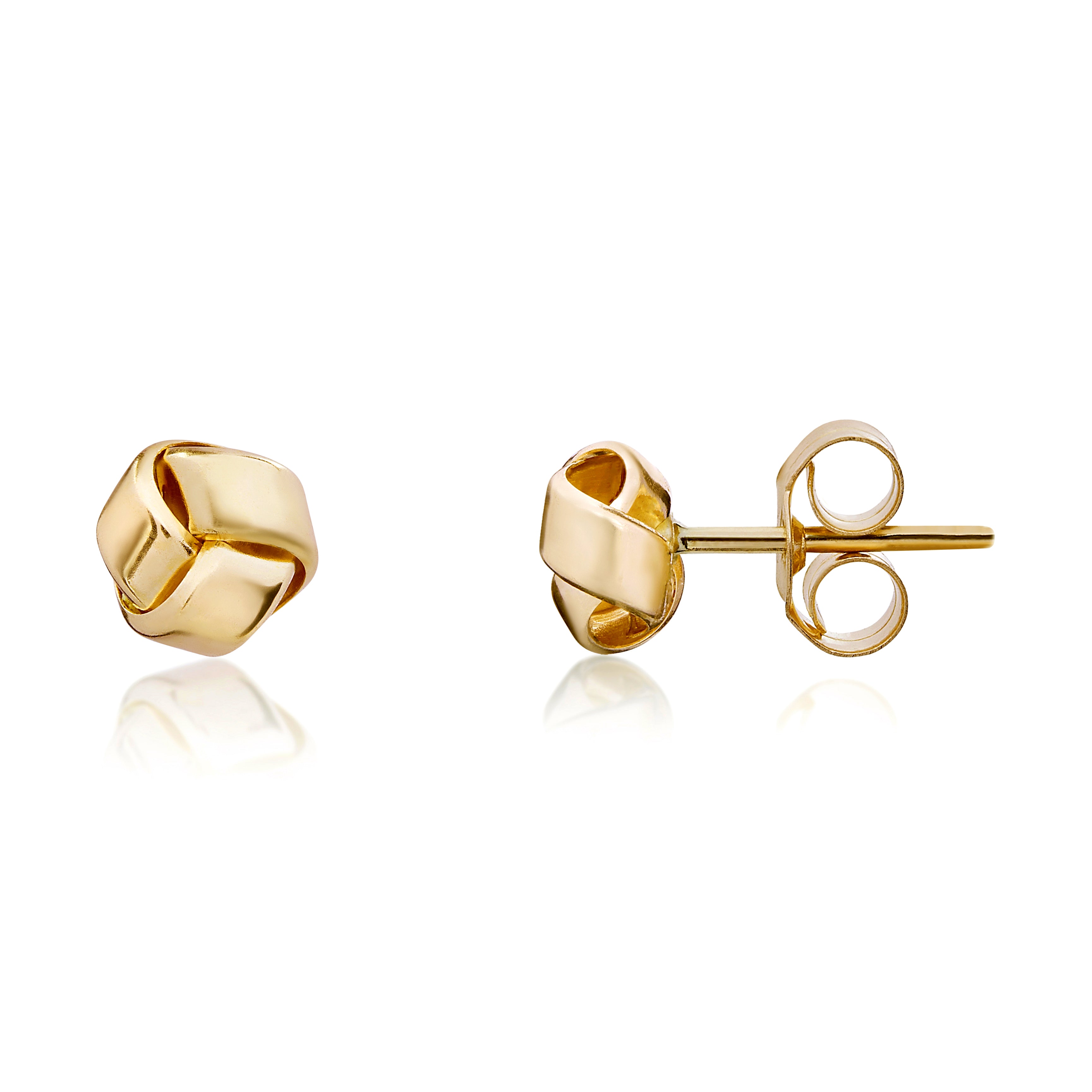 9ct Yellow Gold Sml 3row Knot Stud
