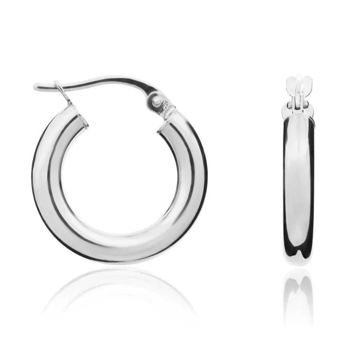 9ct White Gold Polished Solid Gold Bangle