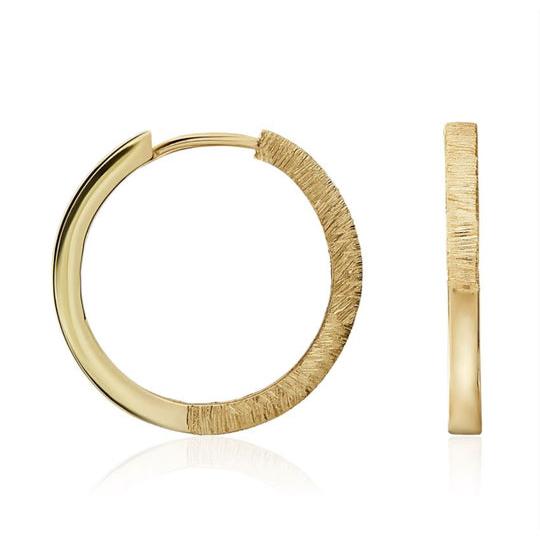 9ct Yellow Gold Brushed Finish Huggy