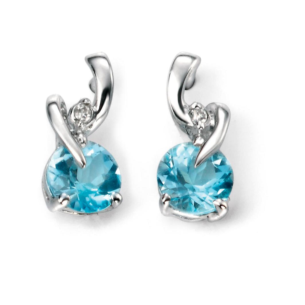 9ct White Gold B.Top-Dia Twist Drop
