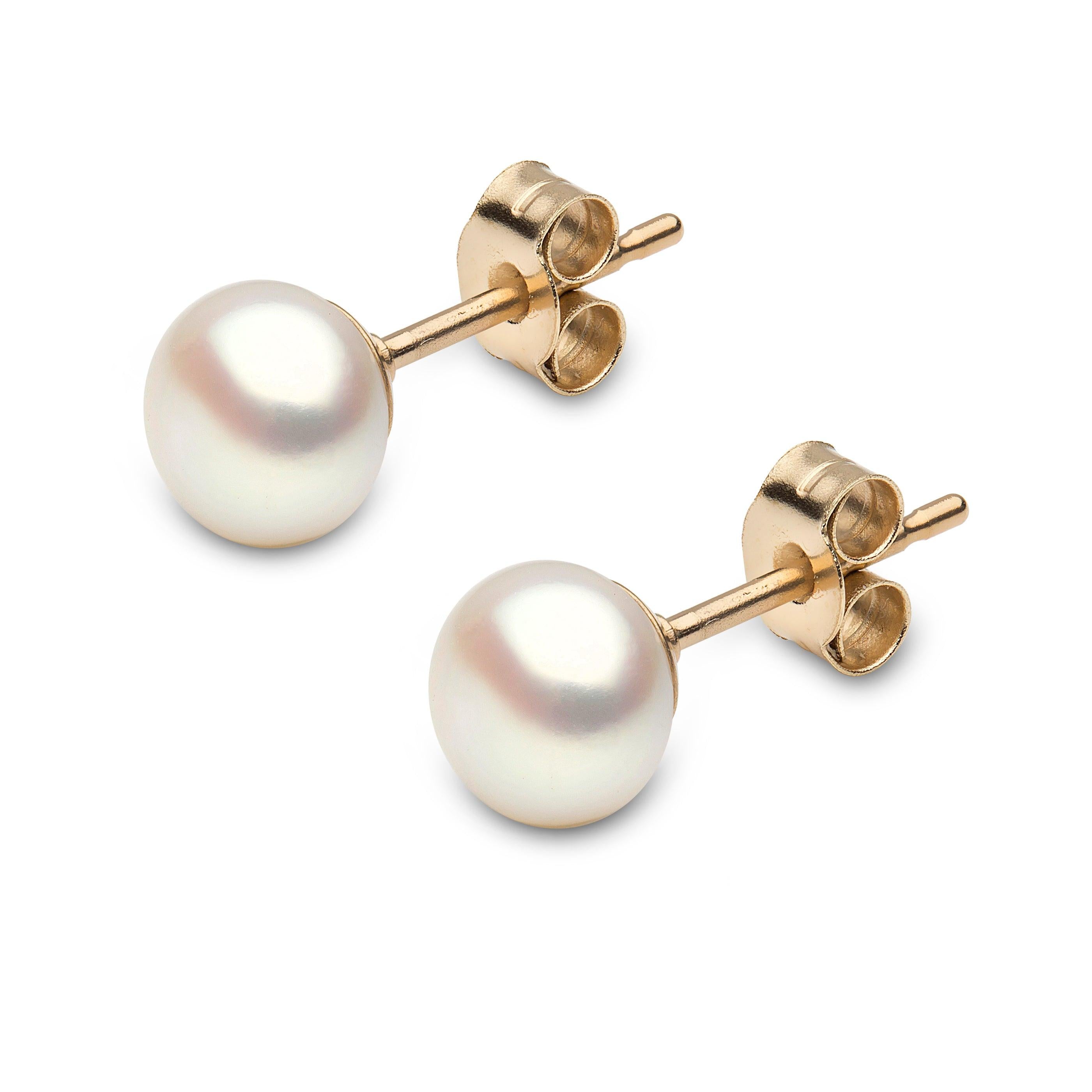 9ct Yellow Gold Freshwater Pearl Stud Earrings