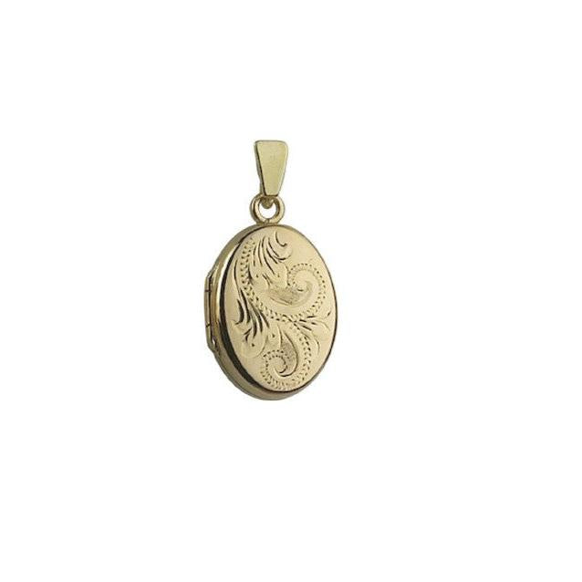 9ct gold Sml Ov Eng C Lckt